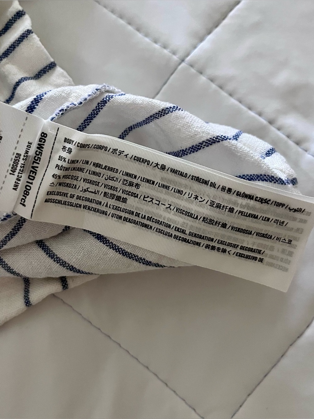 Abercrombie & Fitch Striped Linen Short Sleeve Blouse 🤍🩵 🐠 ☀️ - Picture 4 of 4